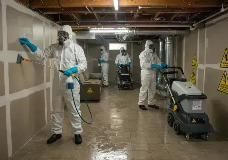 Basement Moisture Removal and Structural Drying process in Lyndon, KS